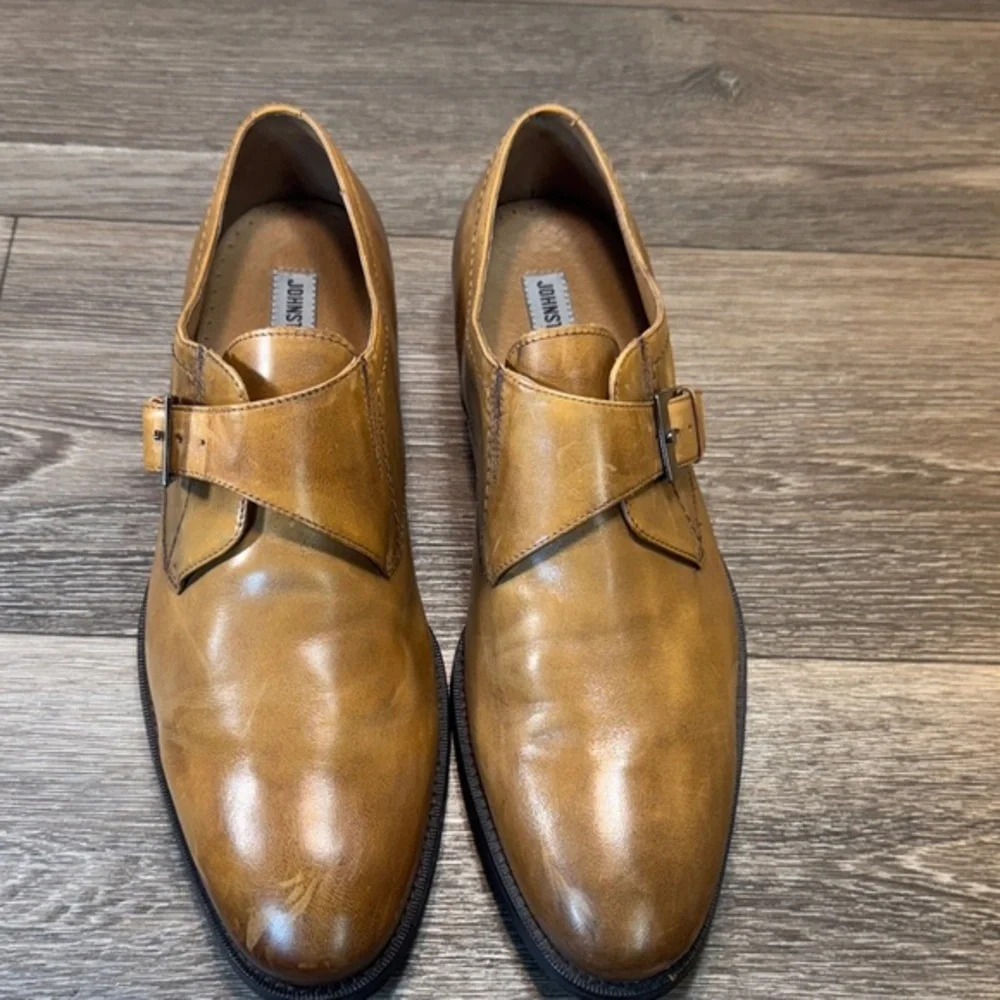 Johnston&Morphy Brown Leather buckle Shoes size 11 medium (j177)